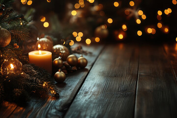 Canvas Print - Christmas Candle & Baubles.