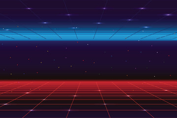 Wall Mural - pixel art background.8 bit game. retro game. for game assets in vector illustrations. retro futurism
