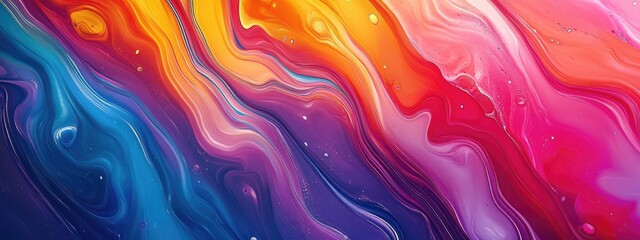 Wavy Circle Abstract gradient artwork in a 3D cartoon rendering Colorful liquid marble style background featuring a fluid ink texture Multi colored graphic waves create a modern art wallpaper desi