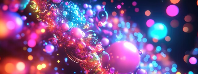 Aufkleber - Creative arrangement of fractal textures and lights in a 3D cartoon rendering representing concepts of design science and technology within the Fractal Nebulae series
