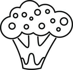 Poster - Simple line drawing of a broccoli floret, suggesting a healthy lifestyle choice