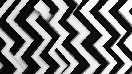 Poster - Zigzag striped pattern in black and white ideal for backgrounds and design use