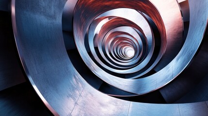 Poster - Spiral design featuring abstract architectural elements in a three dimensional illustration
