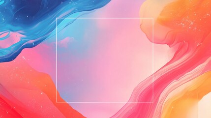 Poster - Illustration of a colorful background with an artistic frame design