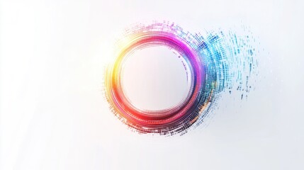 Poster - Digital light equalizer ring design on a white background