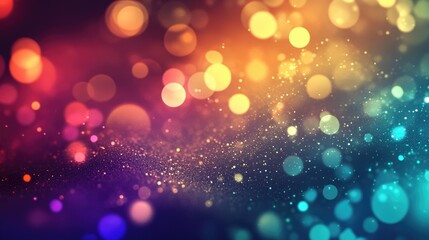 Poster - Multicolored abstract background with bokeh lights digitally illustrated
