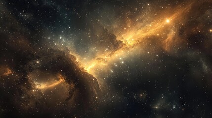Poster - stars dust and gas form a nebula in a distant galaxy