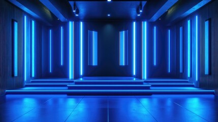 Poster - LED TV light stage design concept for night events showcasing an interior 3D rendered illustration