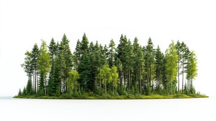 Isolated forest on a white background 3D rendering illustration