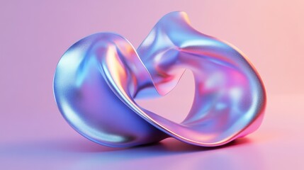 Poster - Iridescent abstract shape in a 3D rendering