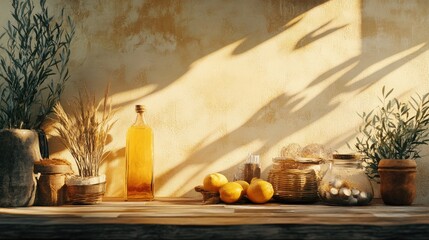 Poster - Studio backdrop for organic product