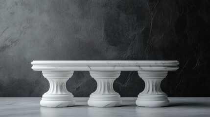 Aufkleber - White pedestal set against a gray backdrop