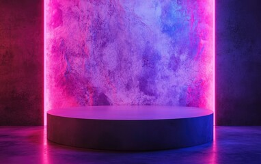 Aufkleber - Abstract background featuring a podium and wall created through 3D illustration and rendering