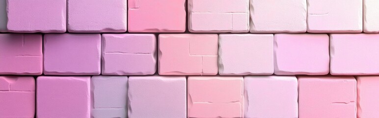 Poster - Abstract pastel colored brick minimalistic background in 3D rendering