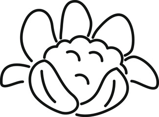 Poster - simple vector drawing of an artichoke vegetable, with thick lines and white background