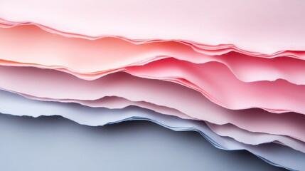 Poster - A creative and artistic arrangement of torn paper layers in shades of pink, orange, and blue, showcasing an eye-catching and textured abstract visual composition.