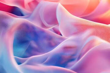 Wall Mural - A vibrant and ethereal abstract background showcasing flowing waves of soft fabric in pastel shades.