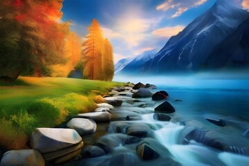 Wall Mural - the beauty of nature professional photography Generative AI