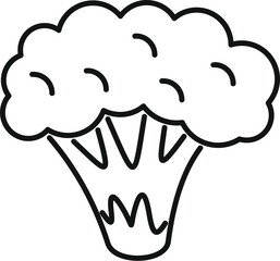 Poster - This simple black and white icon represents a fresh broccoli, evoking healthy eating habits and a nutritious lifestyle