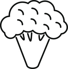 Poster - this simple black and white vector graphic is depicting a head of broccoli