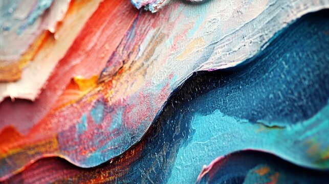 A close-up of an abstract texture with layers of mixed colors and patterns, giving a sense of depth and complexity to the visual backdrop.