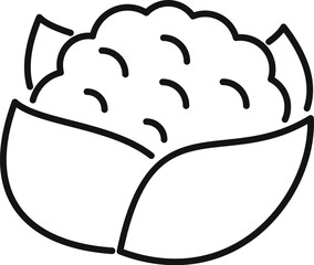 Poster - Simple icon of a cauliflower with leaves, ideal for representing healthy eating, vegetarianism, and fresh produce