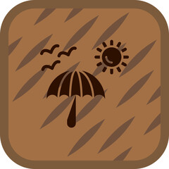 Sticker - Sun Umbrella Icon Design