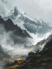 Wall Mural - mountains of tibet dramatic light