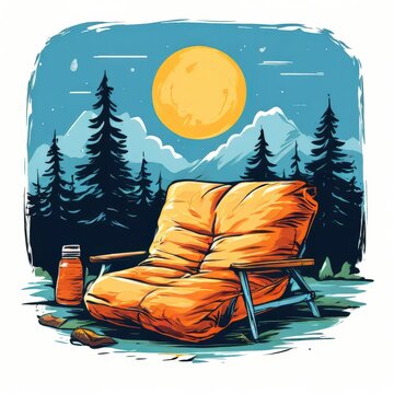 the AI Image Generator, camping themed image on a transparent