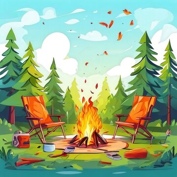 the AI Image Generator, camping themed image on a transparent