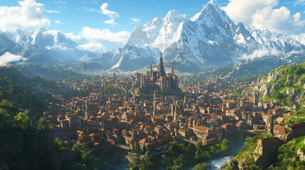 Medieval City in the Mountains