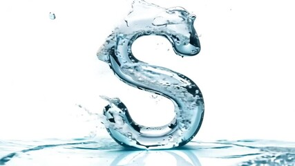 Poster - Liquid Water Forming a Letter S in Bright Clear Surroundings Generative AI