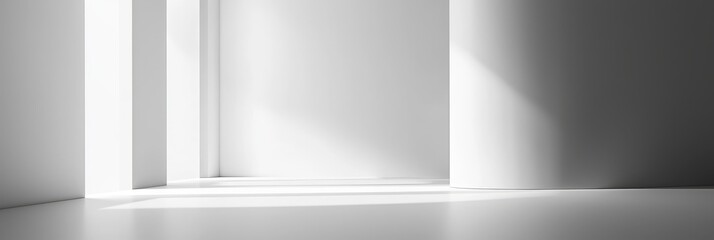 Poster - Cement wall studio background in gray and black, blank room with empty banner