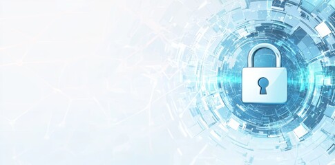 Poster - The modern safety digital background of information protection and cyber security