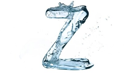 Poster - Liquid Water Letter Shaped Like the Letter Z Form Generative AI