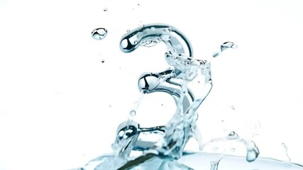 Poster - Liquid Water Forming the Number Three in a Clear Environment Generative AI
