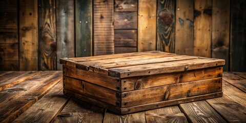 Poster - Grunge wood texture from vintage box for a rustic wooden table top