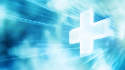 Aufkleber - Abstract Medical Background with Blue and White Plus Sign