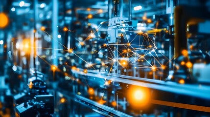 Poster - a photograph showcasing the advanced iot technology and real time data analytics used in a smart fac