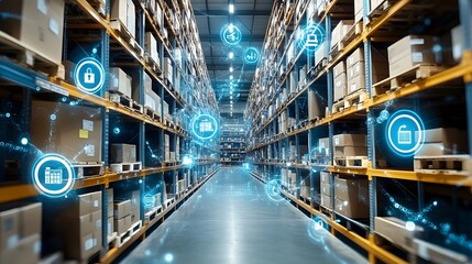 Poster - automated smart warehouse with iot powered inventory management solutions streamlining logistics and