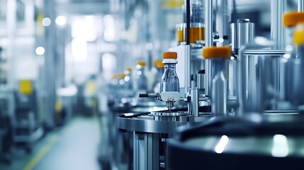 Poster - photograph showcasing the advanced iot controlled production process in a modern smart factory where