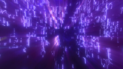 Poster - Abstract glowing energy futuristic purple hi-tech abstract background made of lines and computer stripes