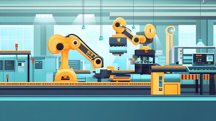 Poster - automated smart factory production line with iot driven machinery sensors and data analytics for opt