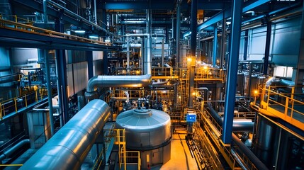 Poster - photograph showcasing a state of the art smart factory leveraging internet of things iot technology 