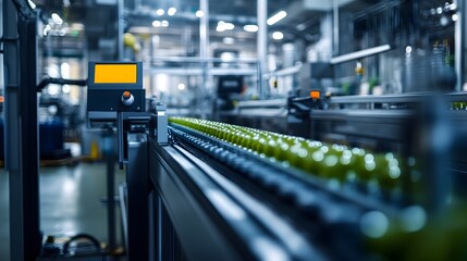 Poster - Photograph of an IoT enabled smart factory utilizing advanced automation and data analytics to optimize production workflows and drive efficiency