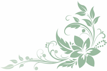 Wall Mural - outline floral silhouette the floral made corner vector illustration