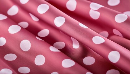 Wall Mural - Pink polka dot fabric in full frame