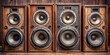 © InspireStock Gallery - Vintage speakers from the 1980s, showing signs of wear and tear