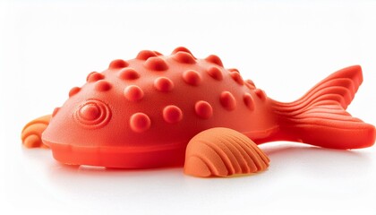 toy plastic sand molds of sea creature isolated on white background