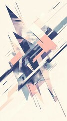 Poster - Abstract geometric shapes with soft colors on a light background